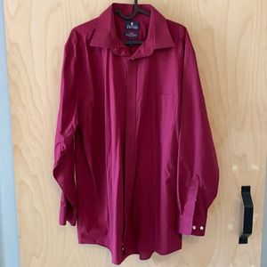 Stafford men’s burgundy button-up dress shirt